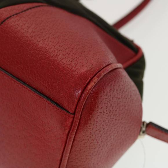 PRADA Hand Bag Nylon Leather Red Green Auth 44987 - Picture 16 of 16